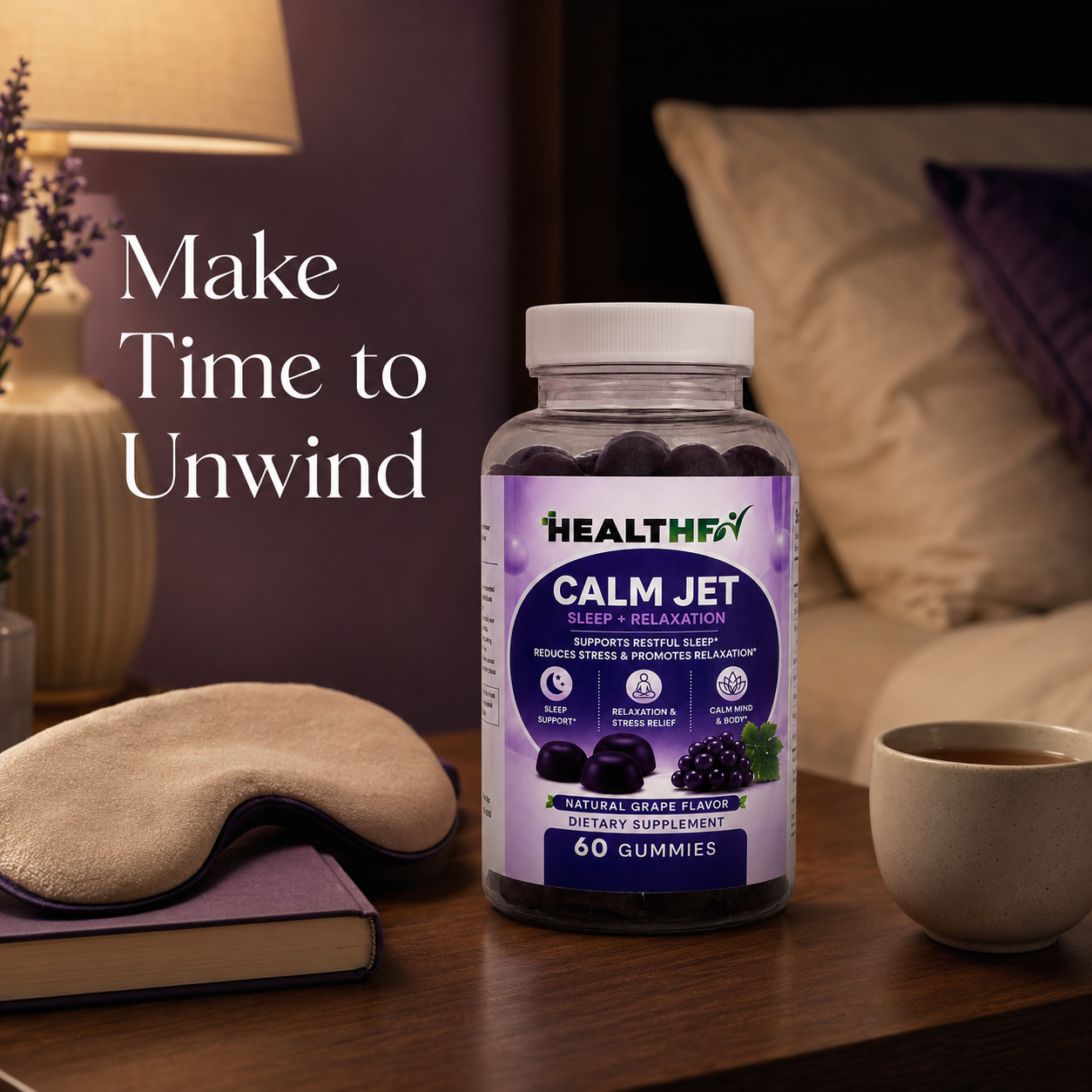 Healthfy Calm Jet Sleep + Relaxation Gummies